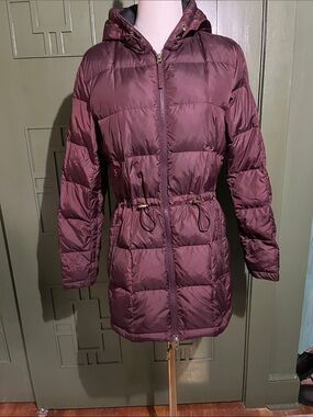 L.L. Bean Women’s Hooded Quilted Puffer Coat - Plum